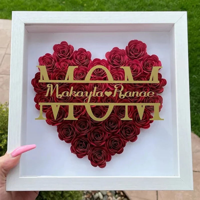 Personalized Mom Flower Shadow Box With Name For Mother's Day