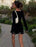 Women's Contrast Binding Flounce Sleeve Bodycon Sweater Dress