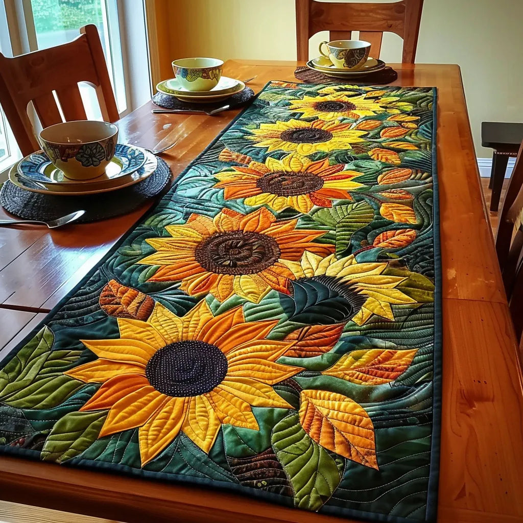 🍽️New Arrival: Quilted Table Runner with Vivid 3D Design