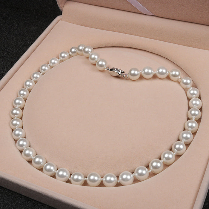 Temperament deep sea shell pearl necklace