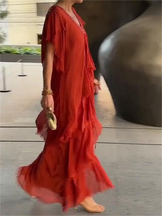 Elegant V-neck Maxi Dress(BUY 2 FREE SHIPPING)