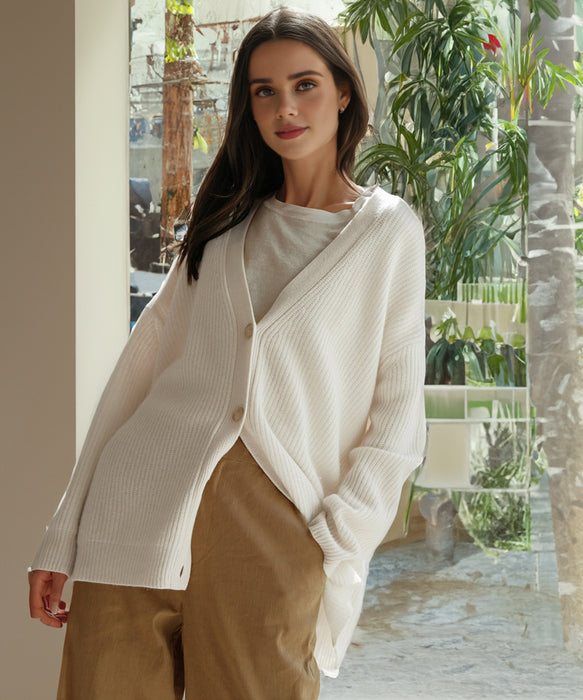 V-Neck Cashmere Cocoon Cardigan (Buy 2 Free Shipping)