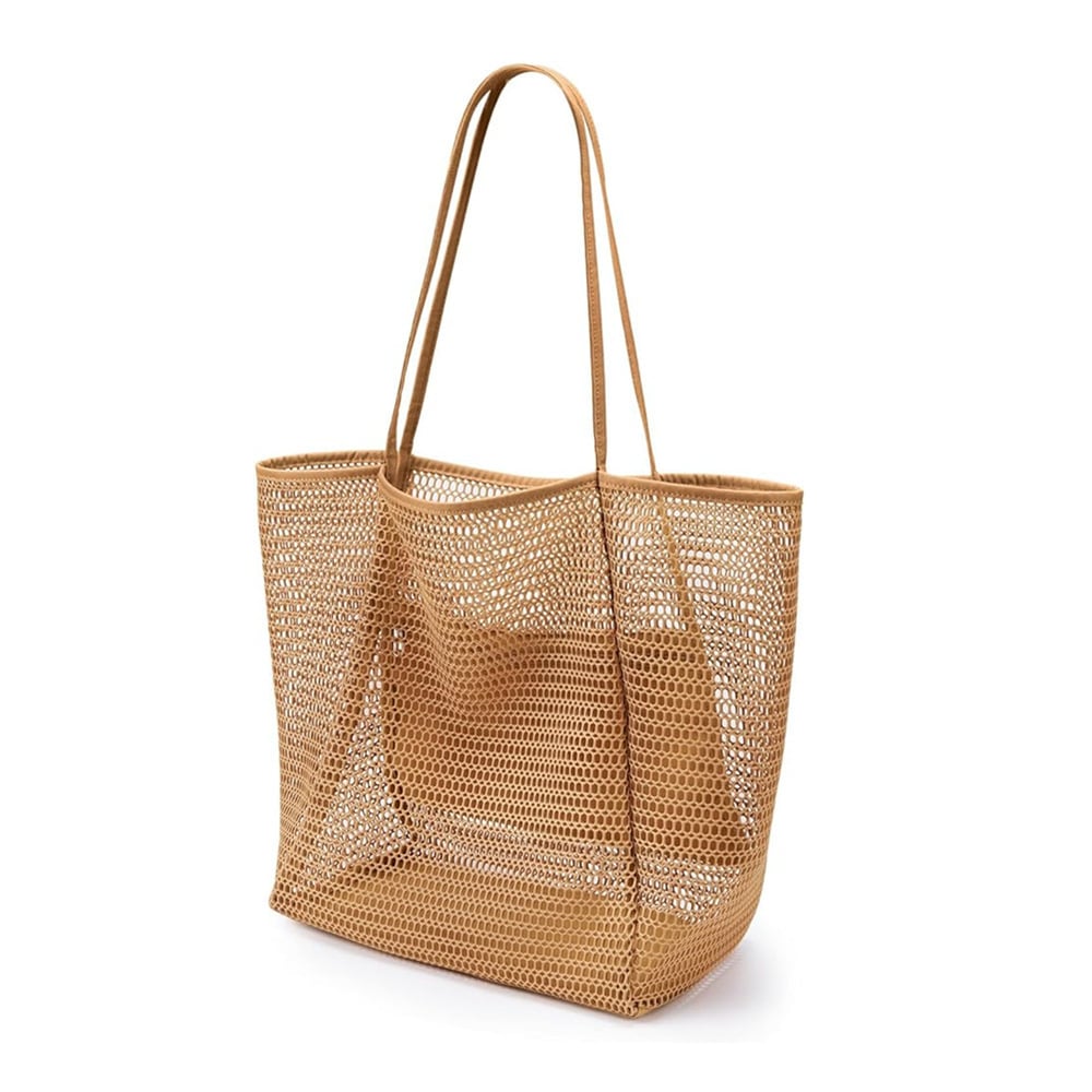 🌊 Large Capacity Mesh Beach Bag