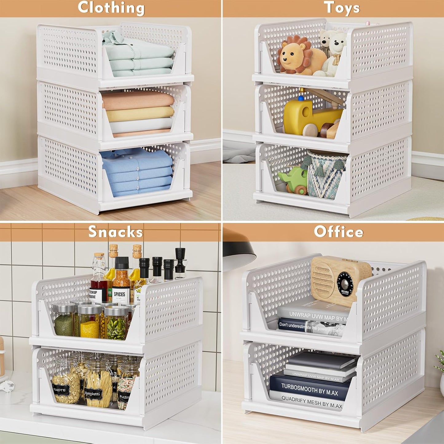 👍Stackable Closet Storage Basket - Stackable Storage Bins