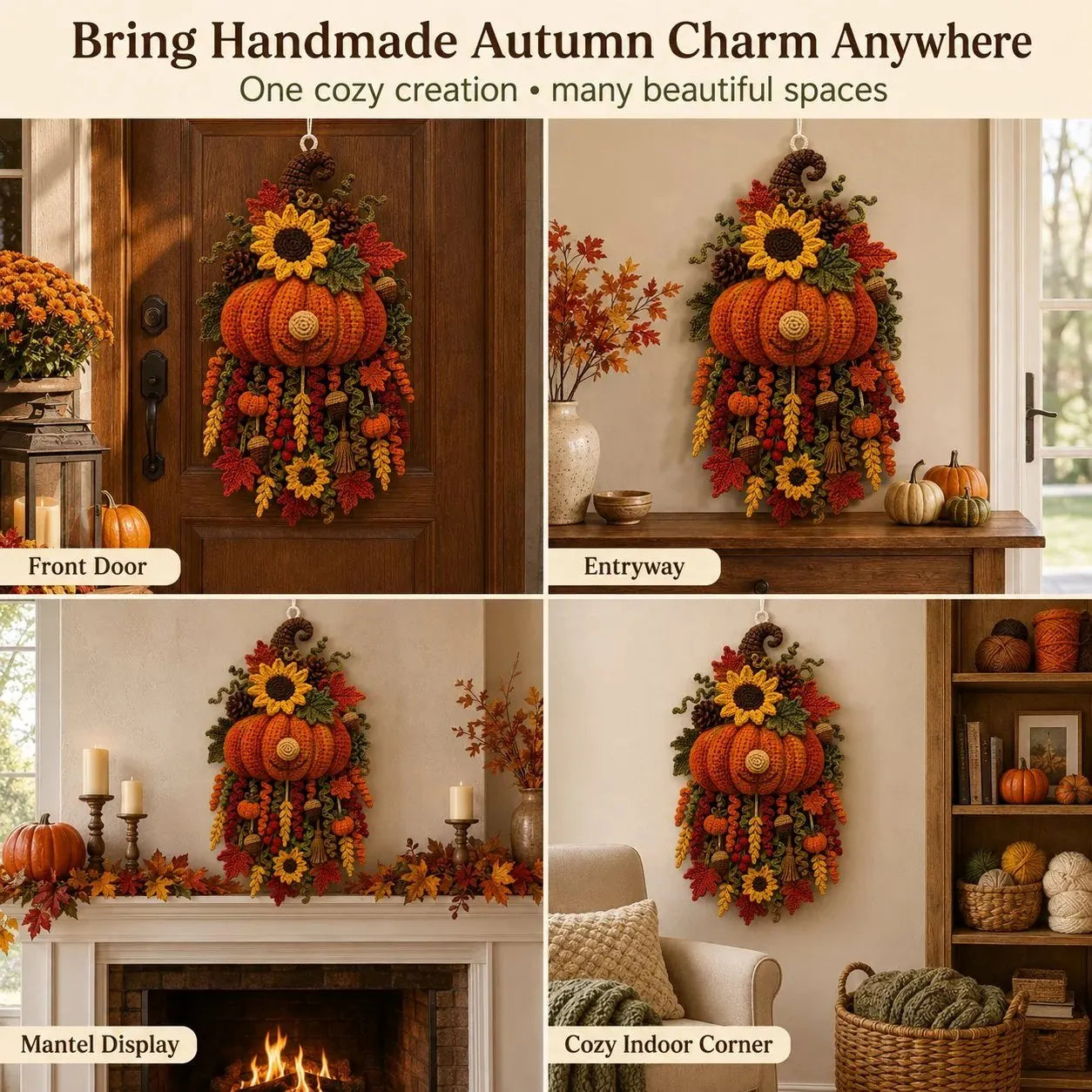 🔥 HOT SALE 🔥⏳ Last Day 49% OFF – 🧶 DIY Seasonal 3D Crochet Door Hanger Kit Collection | Coordinated Yarn, Filling, Accessories & Step-by-Step Instructions Included 💕