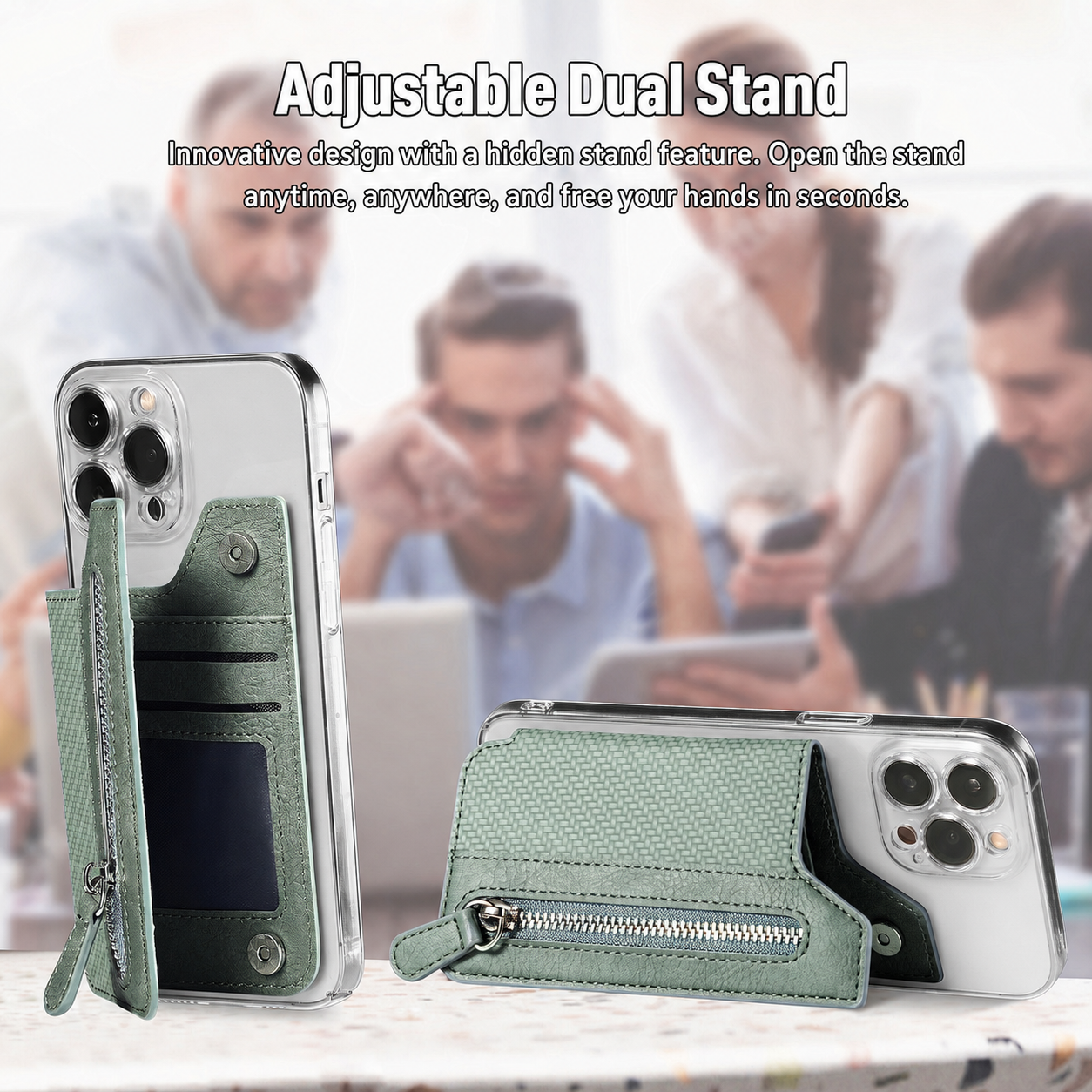 💥50% off Multifunctional Zippered Phone Wallet & Stand
