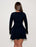 Women's Contrast Binding Flounce Sleeve Bodycon Sweater Dress