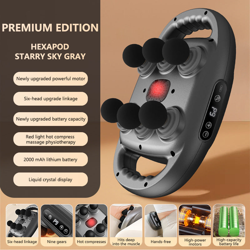 🏆✨New six-head Fascia Gun deep muscle tissue massager