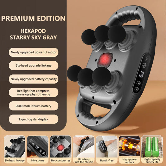 🏆✨New six-head Fascia Gun deep muscle tissue massager