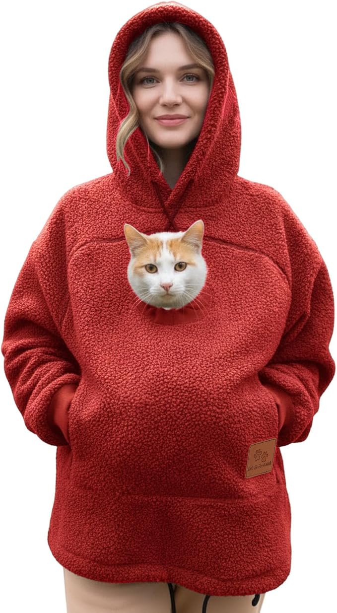 💥🐱Pet-Walking Essential - Hoodie With Built-In Pet Pouch, Hands-Free Convenience✨