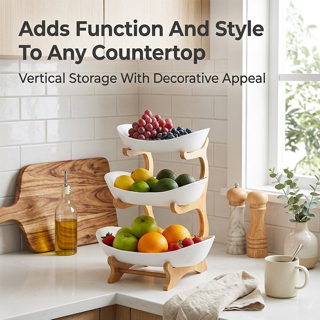 🌽Holiday Sale 50%o ff 🍬3-tier luxury wooden fruit stands