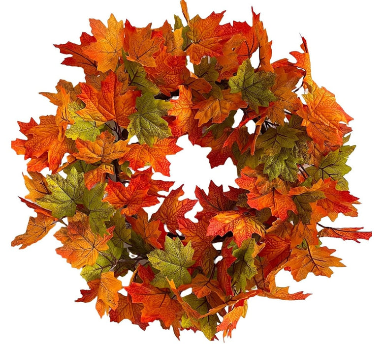 🔥🍁Fall Wreath with Pumpkin Maple Leaves