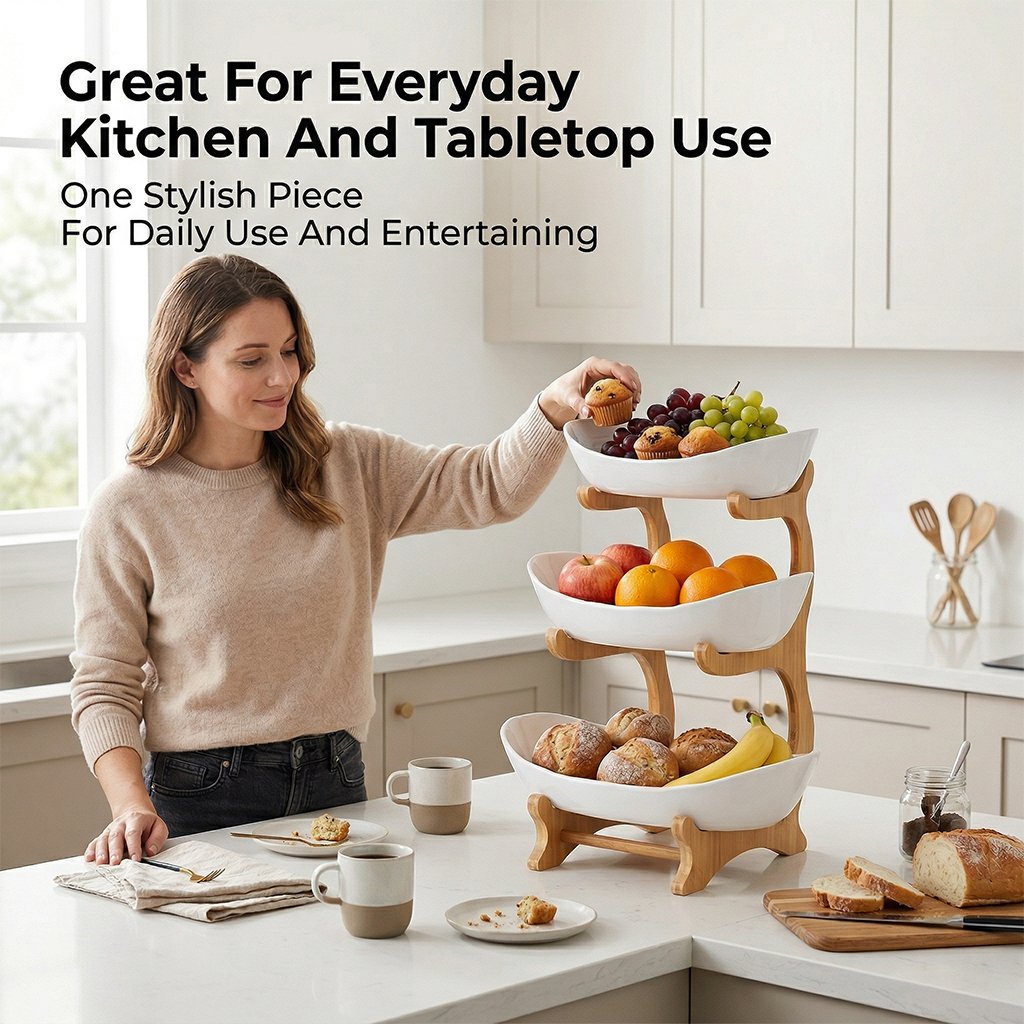 🌽Holiday Sale 50%o ff 🍬3-tier luxury wooden fruit stands
