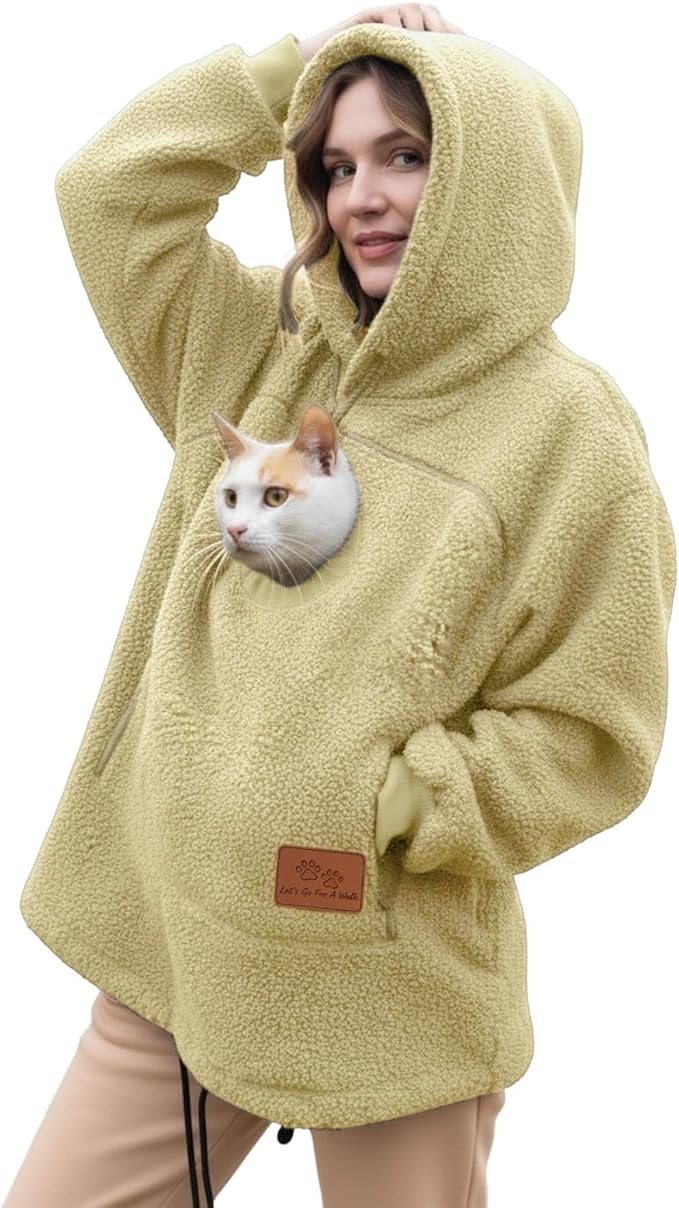 💥🐱Pet-Walking Essential - Hoodie With Built-In Pet Pouch, Hands-Free Convenience✨
