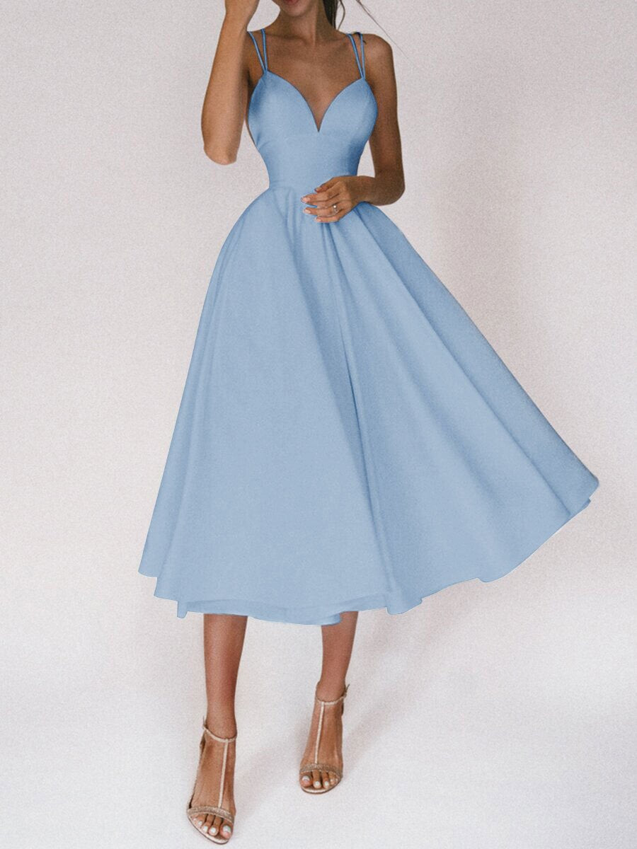 50% OFF!  Elegant Strappy V-Neck Dress