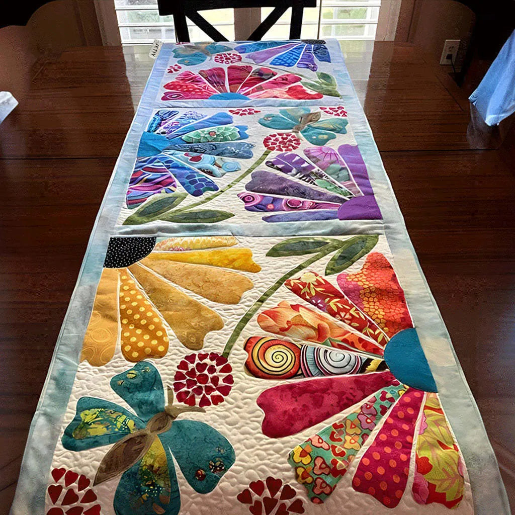 🍽️New Arrival: Quilted Table Runner with Vivid 3D Design