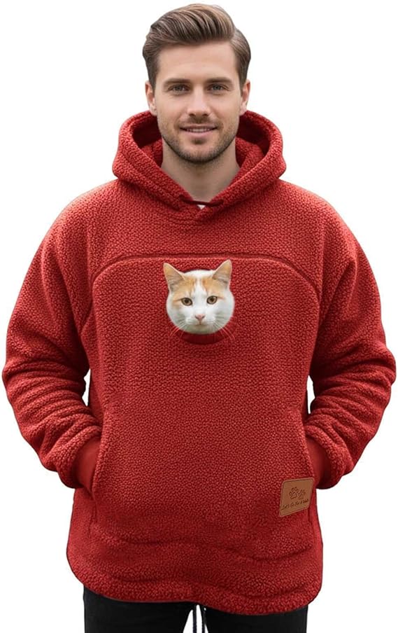 💥🐱Pet-Walking Essential - Hoodie With Built-In Pet Pouch, Hands-Free Convenience✨