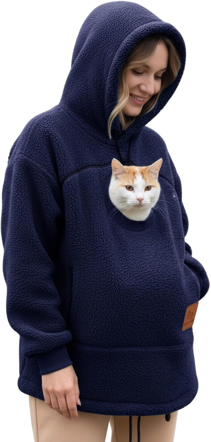 💥🐱Pet-Walking Essential - Hoodie With Built-In Pet Pouch, Hands-Free Convenience✨