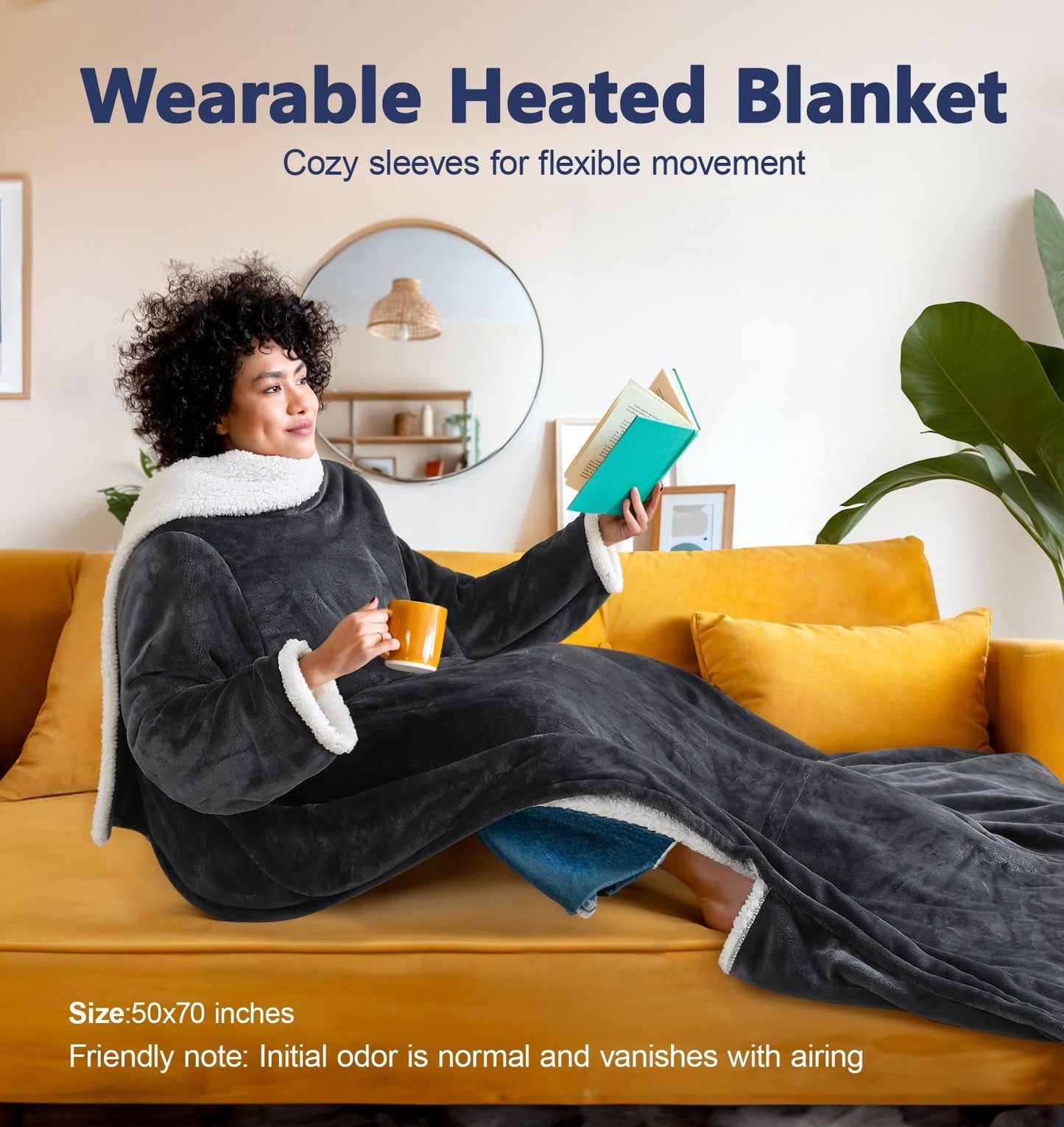 🔥Christmas Early Discount 49% Off✨Electric Wearable Heated Blanket with Foot Pocket🧣