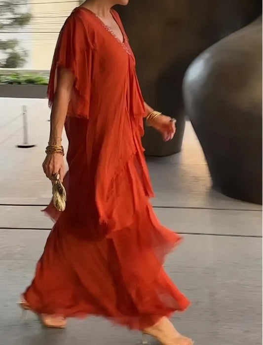 Elegant V-neck Maxi Dress(BUY 2 FREE SHIPPING)