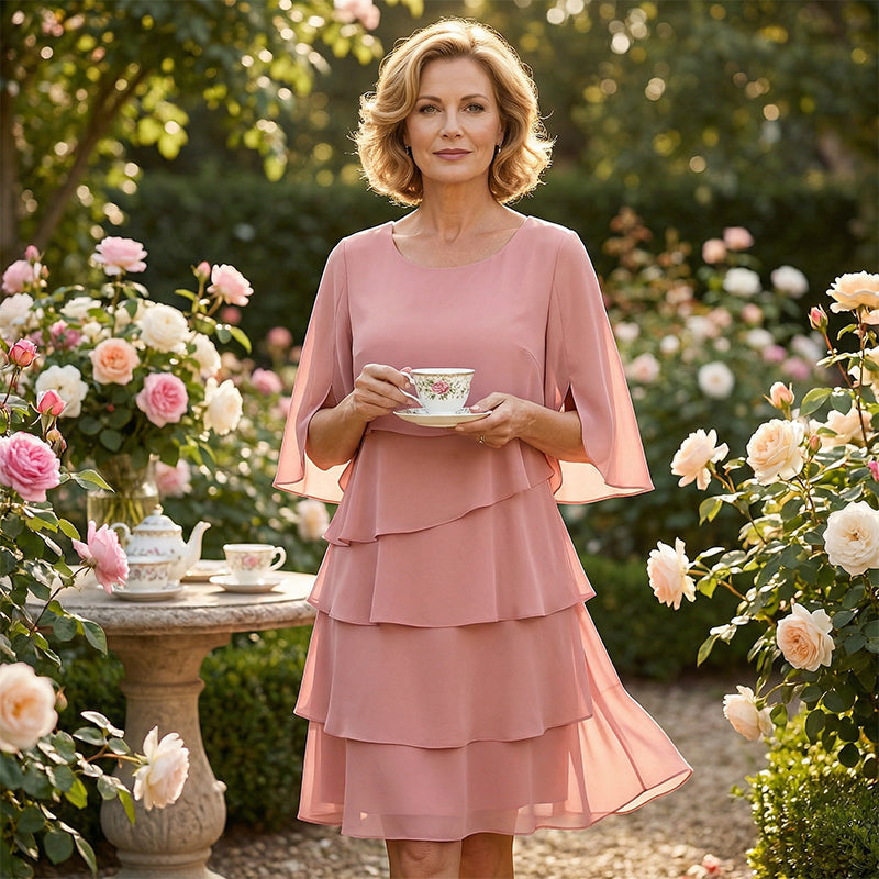 🎁👗Women's Elegant Layered Ruffle Sleeve Dress – Effortless Style for Every Occasion💃