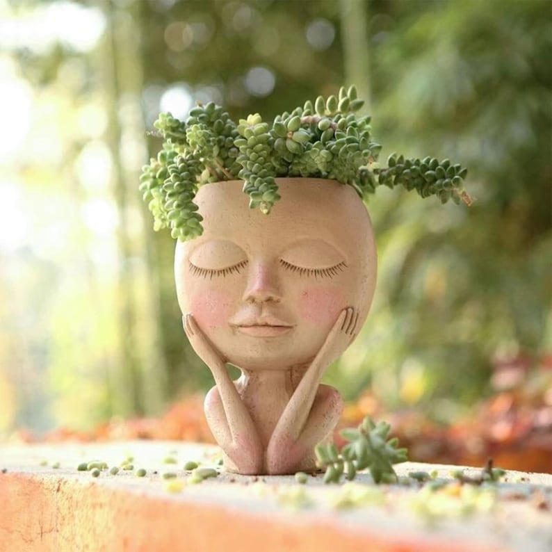 💝2024 HOT SALE-Girl Face Head Planter