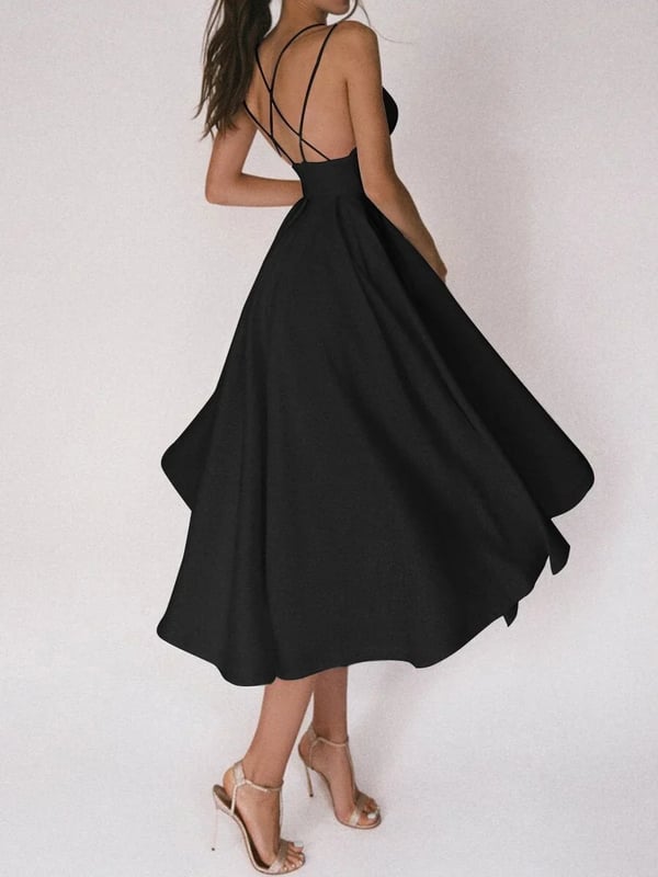 50% OFF!  Elegant Strappy V-Neck Dress
