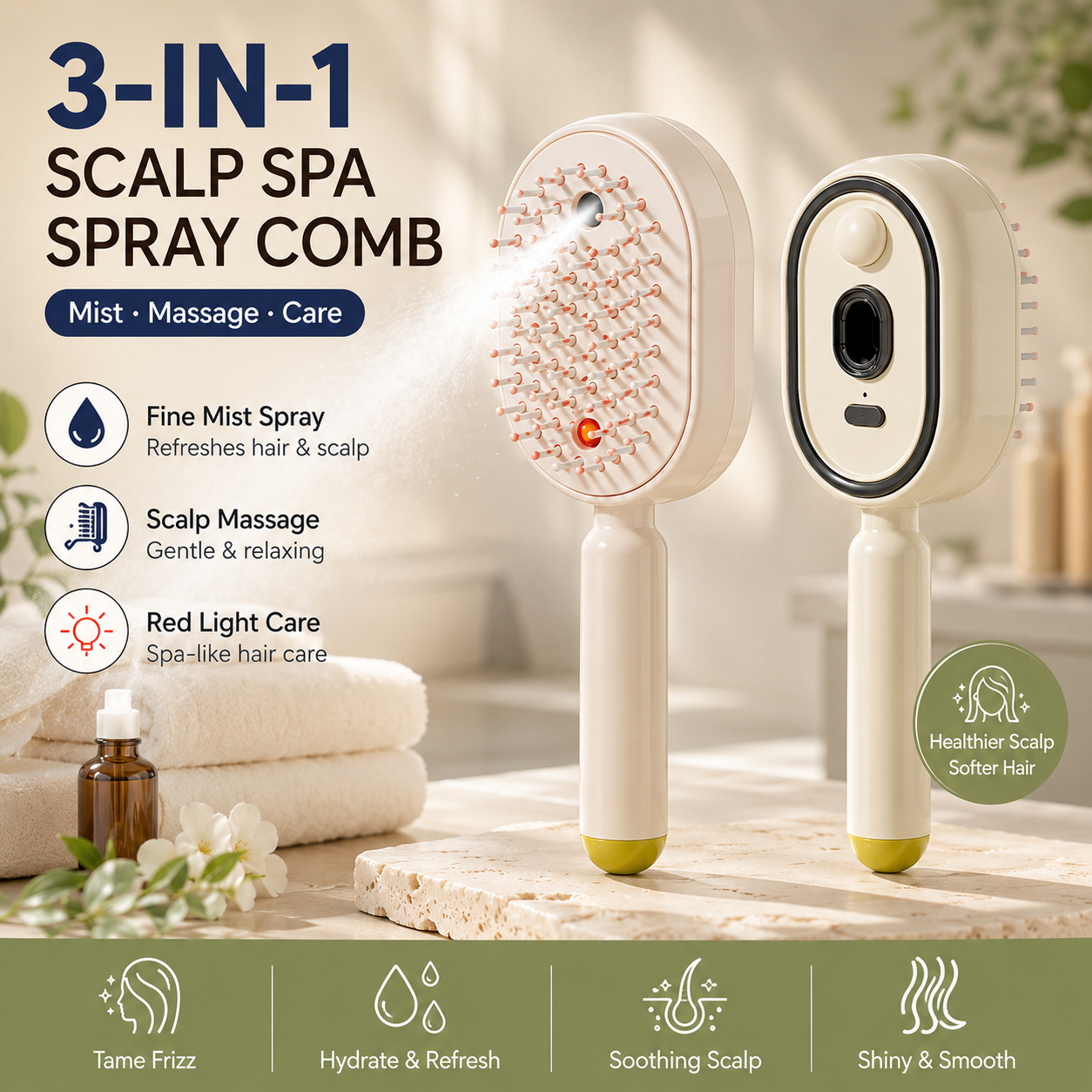 💆♀️3-in-1 Electric Spray Massage Air-Cushion Comb