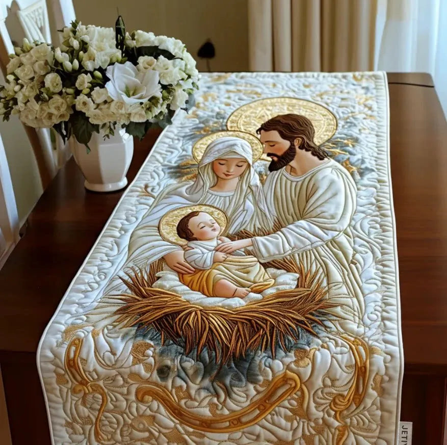 🍽️New Arrival: Quilted Table Runner with Vivid 3D Design
