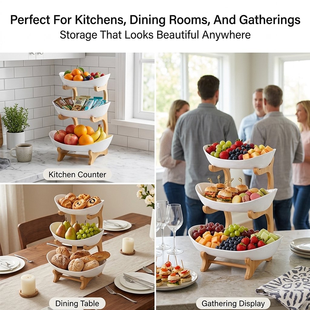 🌽Holiday Sale 50%o ff 🍬3-tier luxury wooden fruit stands