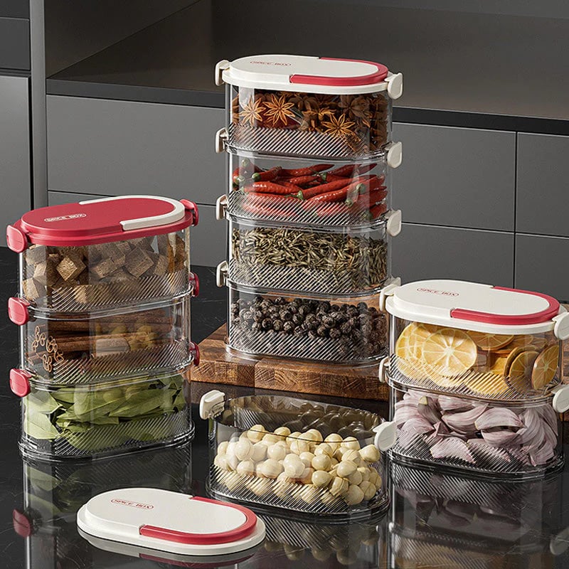 🔥 Multi-layer Sealed Spice Organizer