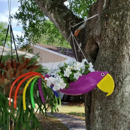 🦩Colorful bird hanging planter