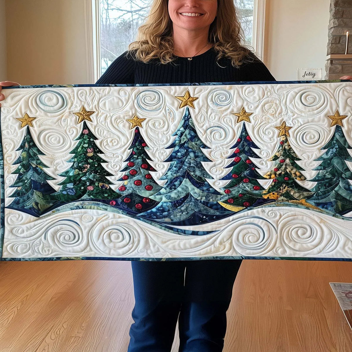 🍽️New Arrival: Quilted Table Runner with Vivid 3D Design