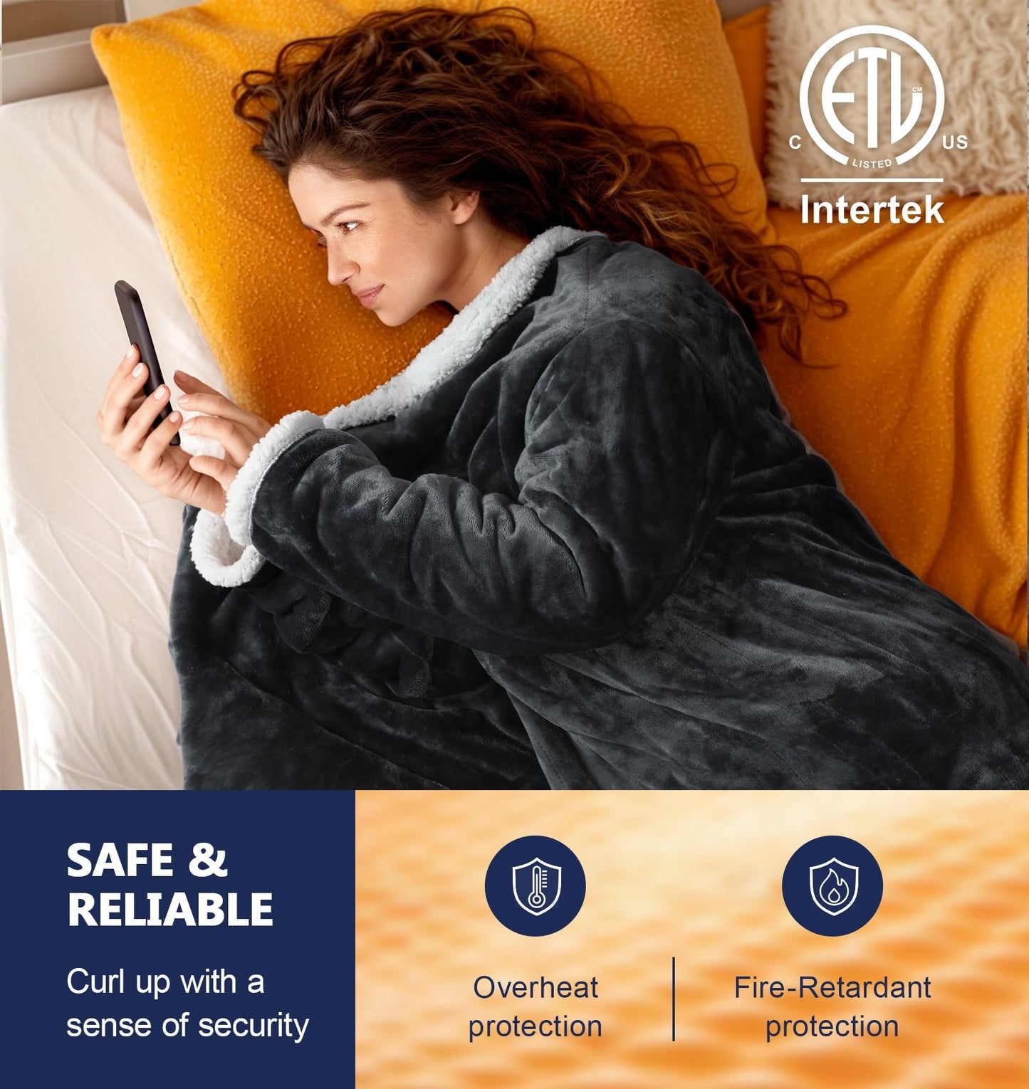 🔥Christmas Early Discount 49% Off✨Electric Wearable Heated Blanket with Foot Pocket🧣