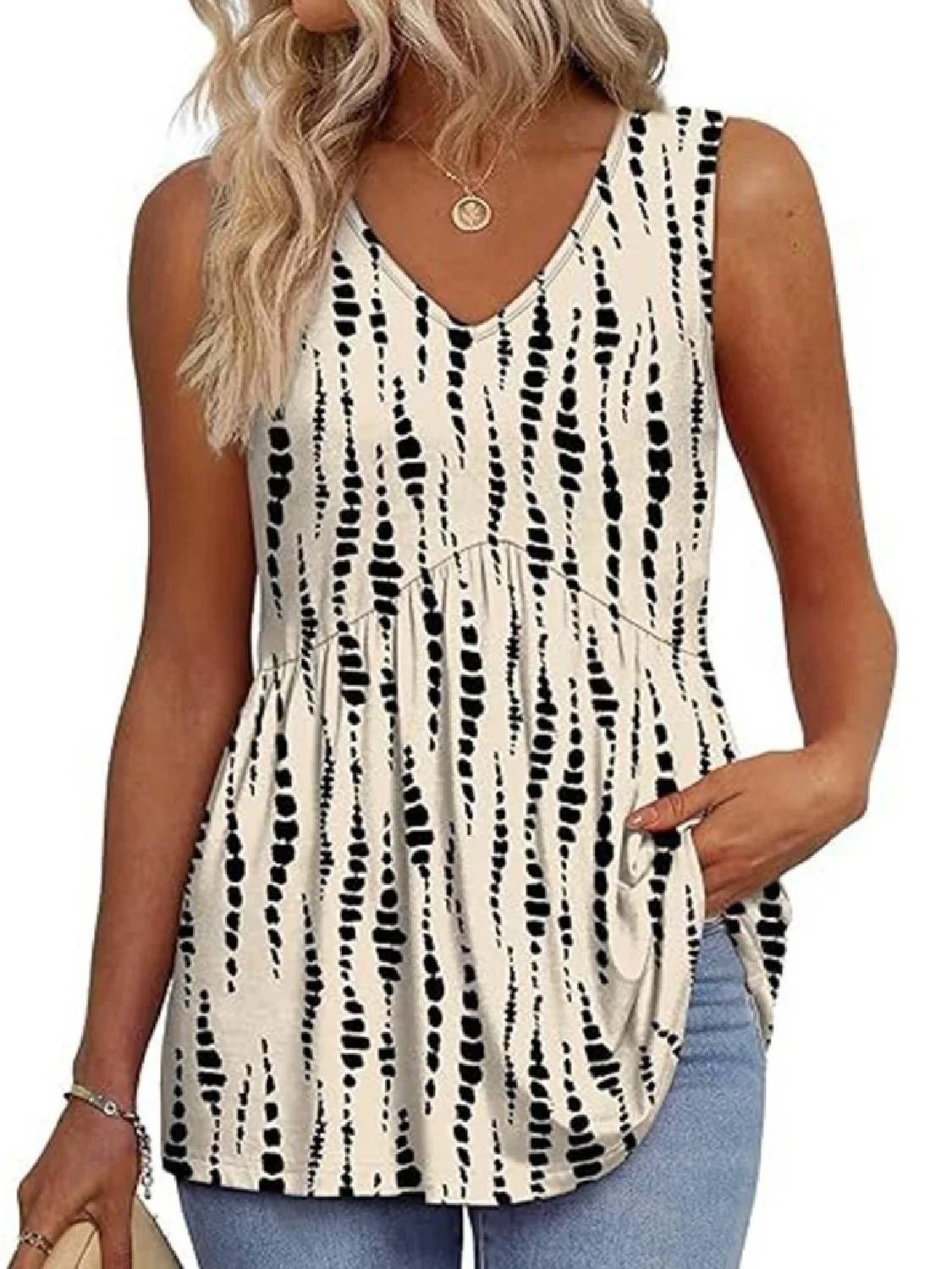 2026 Women's Flowy Peplum Tank Top – V Neck Sleeveless Stretchy Summer Top