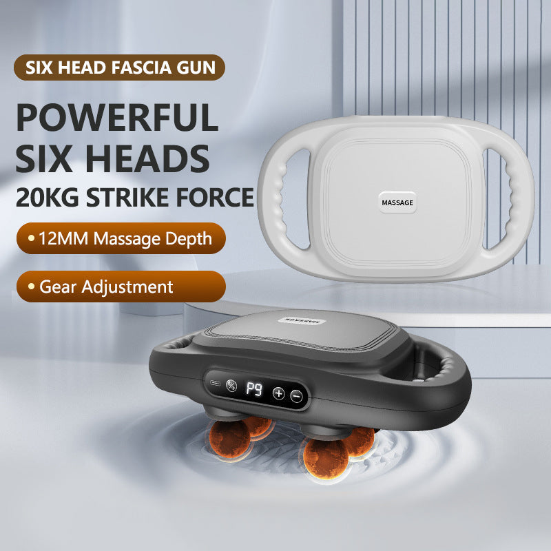 🏆✨New six-head Fascia Gun deep muscle tissue massager