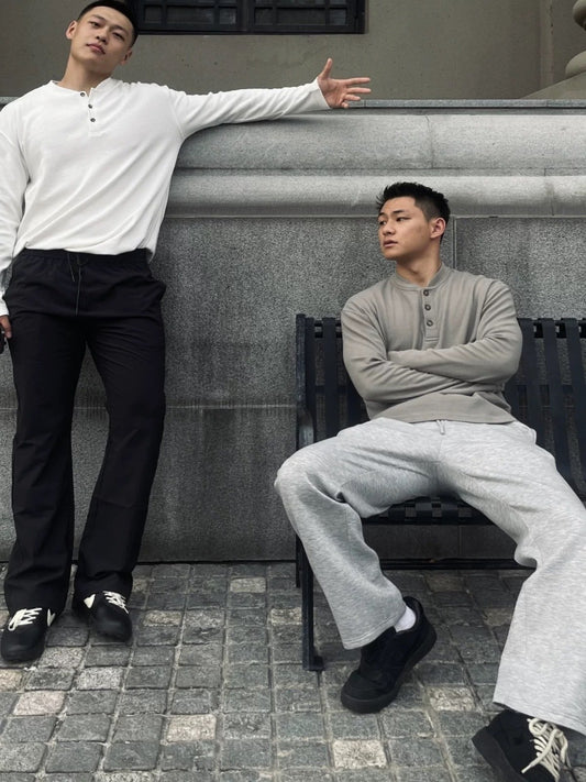 💥2025 HOT SALE💥Men's Cotton Waffle-Knit Thermal Henley Shirt Long Sleeve