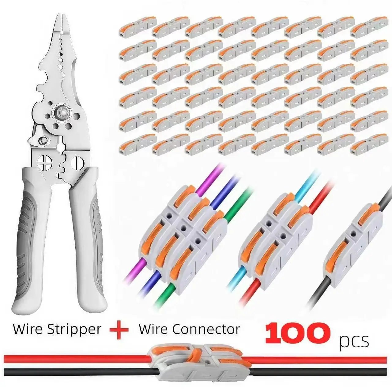 Universal Quick Lever Electrical Wire Connectors (24-12 AWG) Assortment (50/100Pcs)