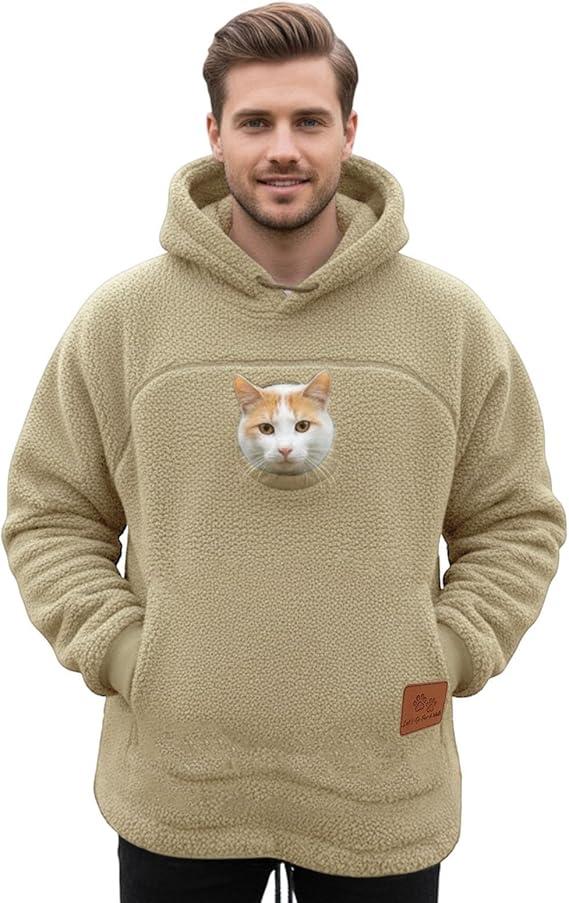 💥🐱Pet-Walking Essential - Hoodie With Built-In Pet Pouch, Hands-Free Convenience✨
