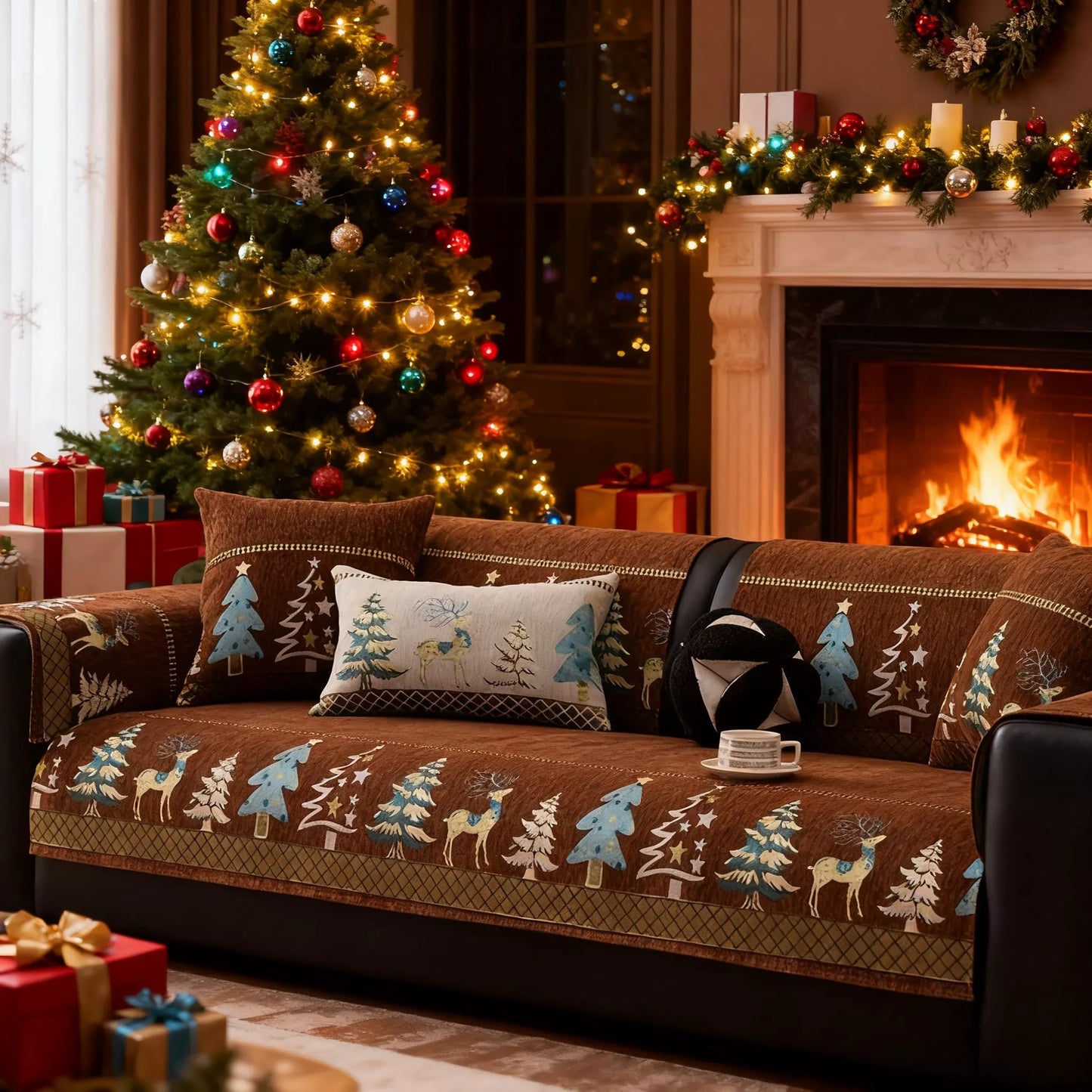 ⏰Plush Chenille Anti-Slip Couch Cover