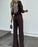 Solid Color Jacket & High Waist Straight Pants Set (Buy 2 Free shipping)