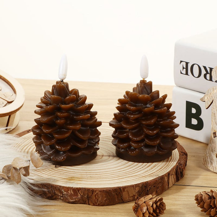 🔥Flameless Pinecone Candles Battery Operated