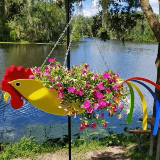 🦩Colorful bird hanging planter