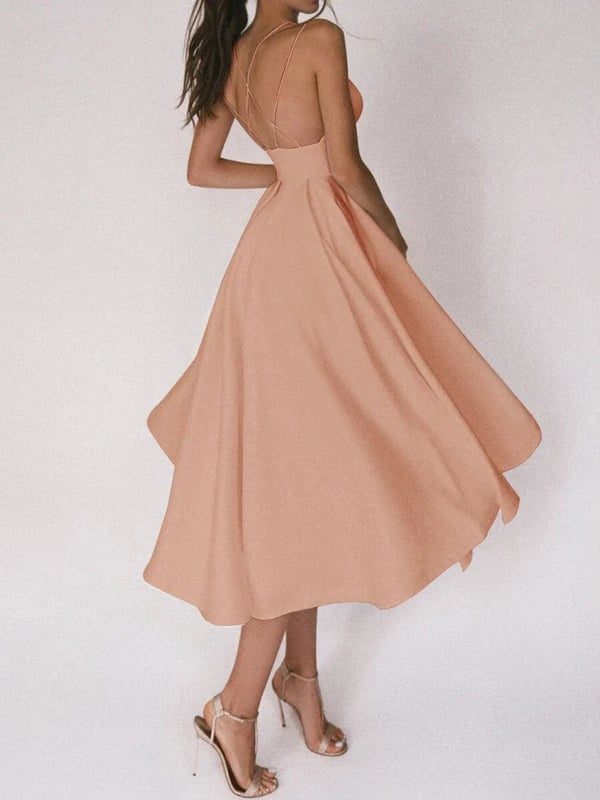 50% OFF!  Elegant Strappy V-Neck Dress