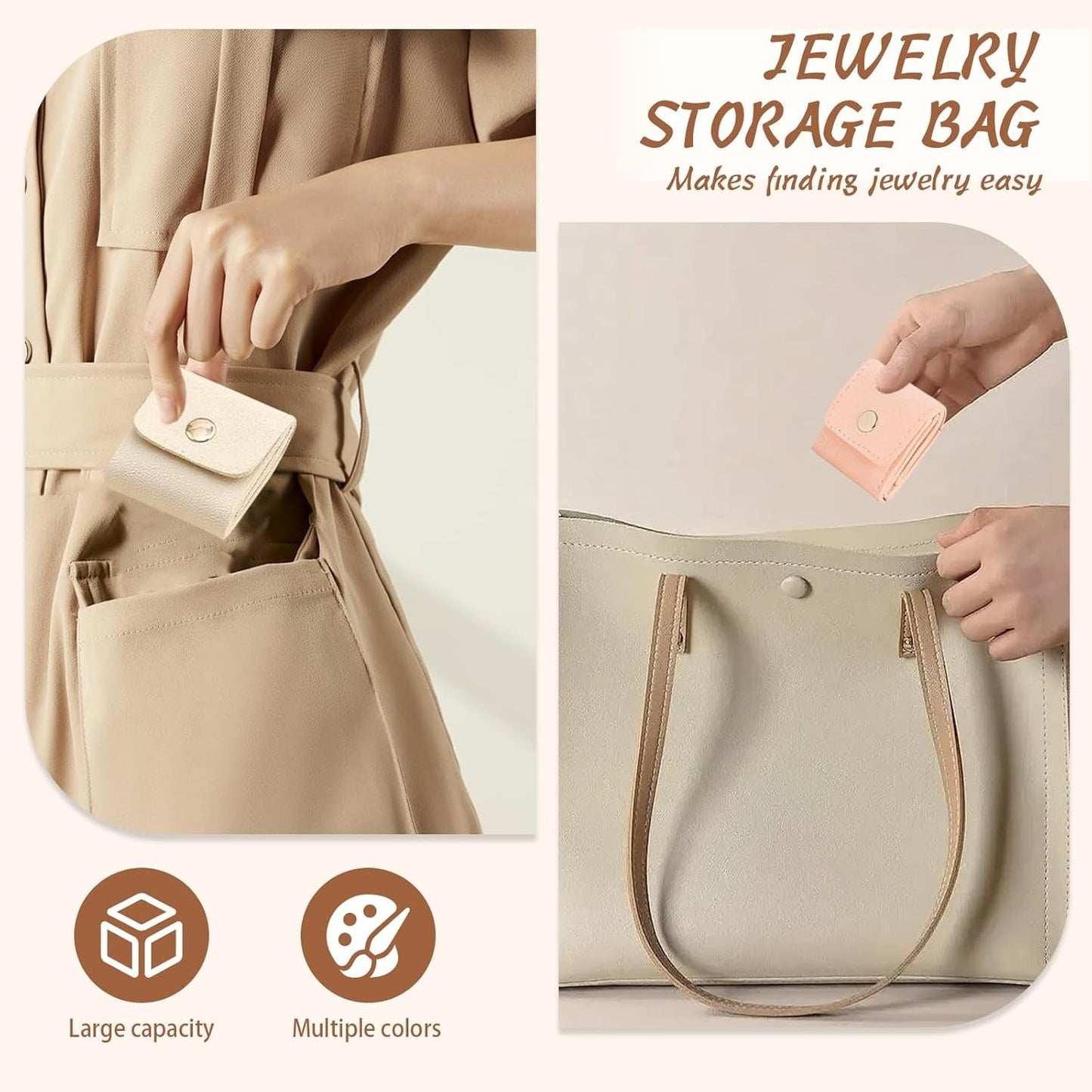 3PCS Foldable Multi Functional Travel Jewelrys Pouch