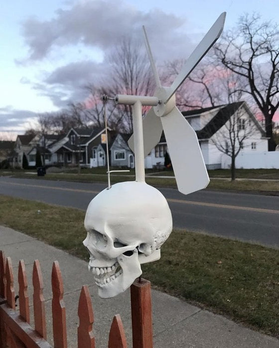 Skull Whirligig - Gothic Garden Decor