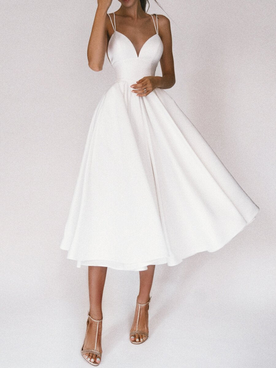 50% OFF!  Elegant Strappy V-Neck Dress