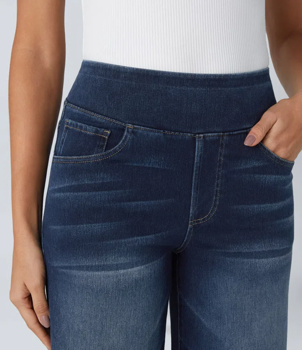 Super Stretch High-Waisted Wide Leg Jeans