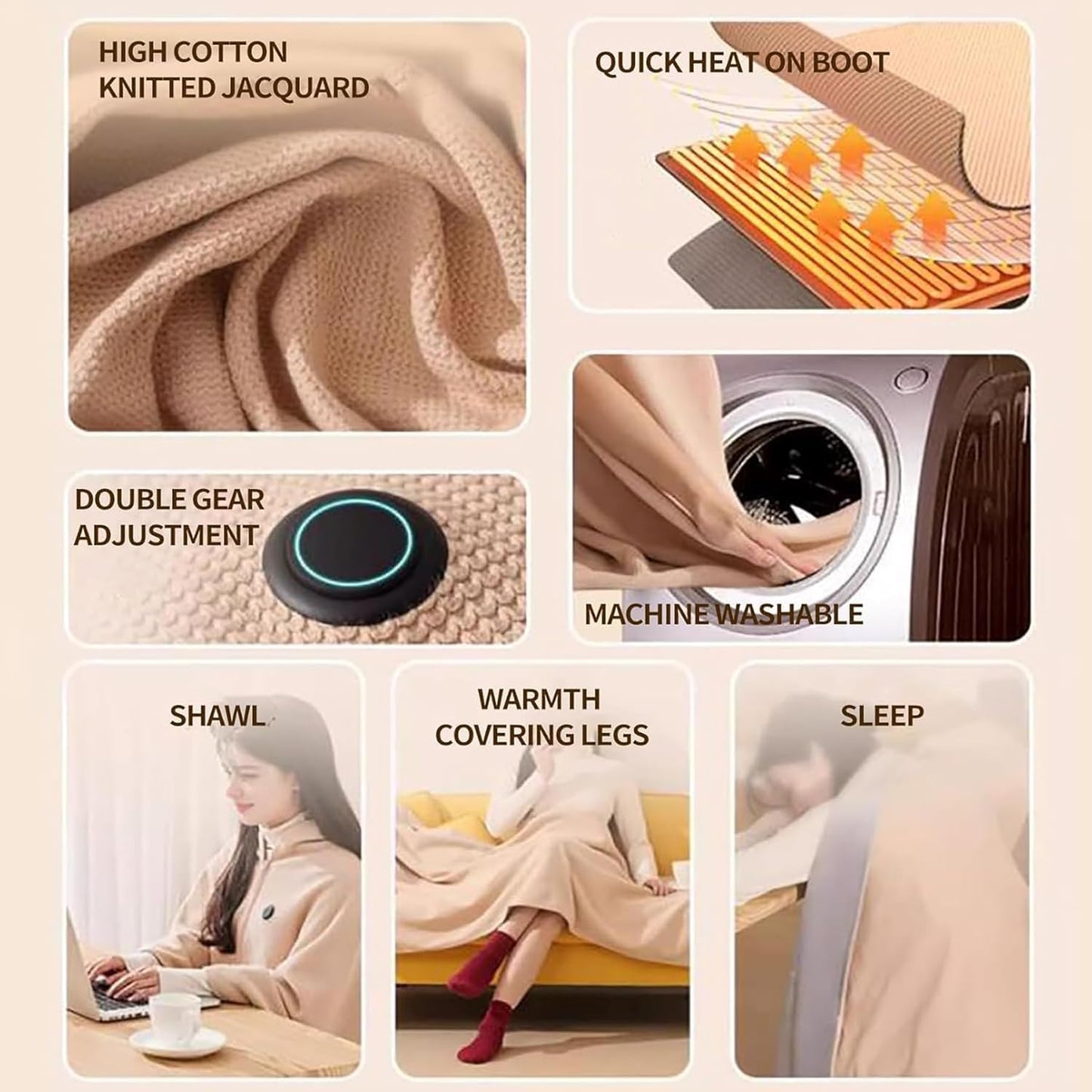Portable Heated Shawl – Stay Warm Anywhere, Anytime