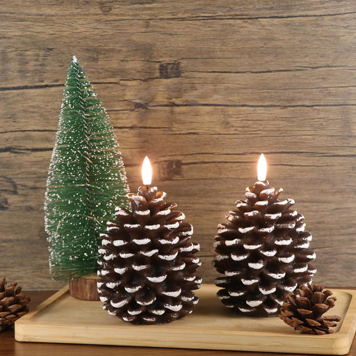 🔥Flameless Pinecone Candles Battery Operated